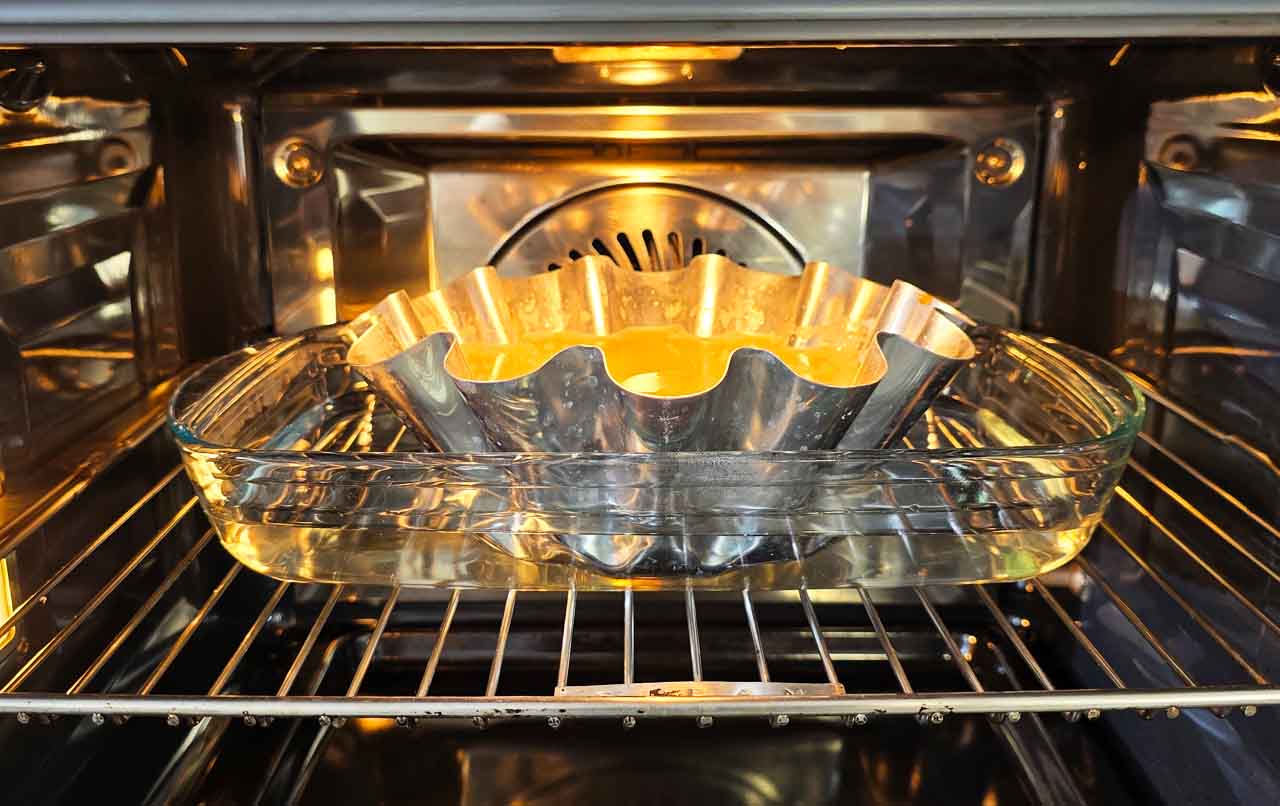 Cuisson du flan au four