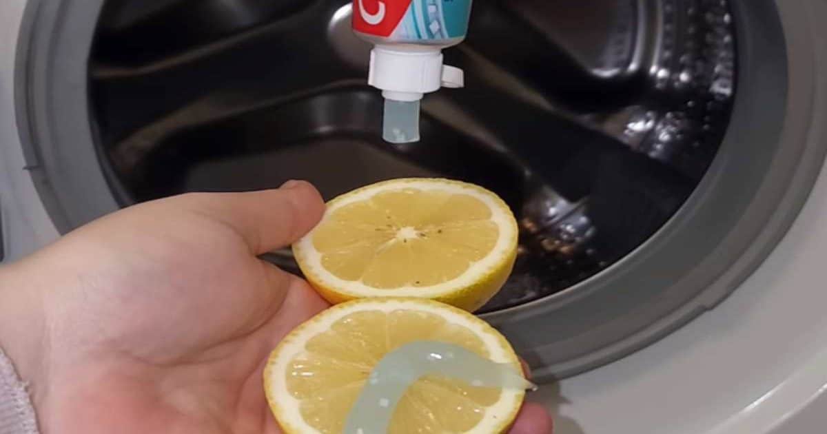 L’astuce du citron et dentifrice pour éliminer les mauvaises odeurs de la machine à laver
